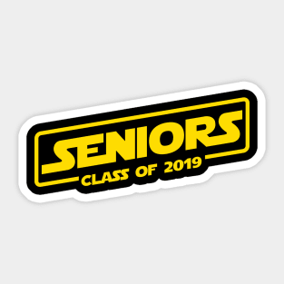 Seniors Class of 2019 Space Movie Logo Design Sticker